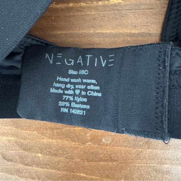 EUC Negative Underwear Glacé Baby Demi Bra 36C Black - Picture 2 of 3